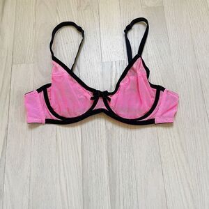 BUY 1 GET 1 FREE Polyamide Charlotte 36B mesh hot pink bra lingerie unlined with